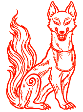 白狐吽形A(咥え宝珠)